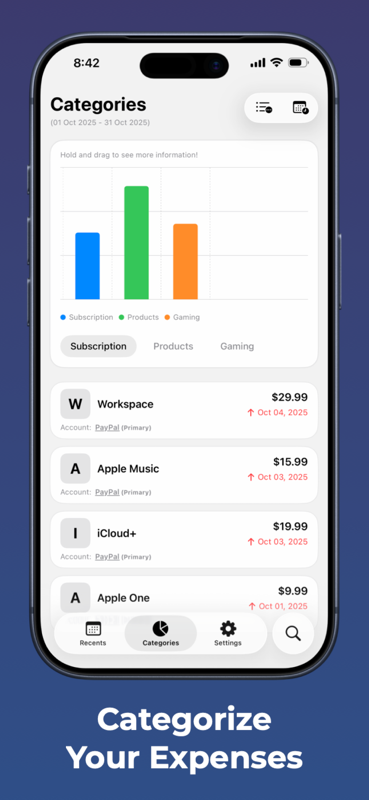 Expenzio screenshot 2